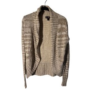 JJ Basics Long Sleeve Tan Open Front Long Sleeve Knit Cardigan Size Medium